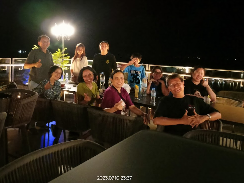 Evening Chat on the Rooftop